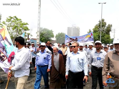 حضور پرشور کارکنان پایانه صادرات میعانات گازی عسلویه در راهپیمایی روز جهانی قدس