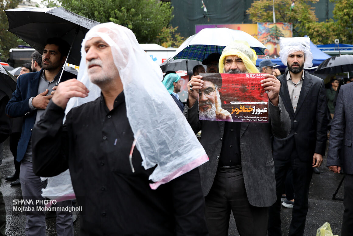 محسن پاک‌نژاد+وزیر نفت +اجتماع ضد صهیونیستی +حمایت از مردم لبنان + شهادت «سیدحسن نصرالله» 1