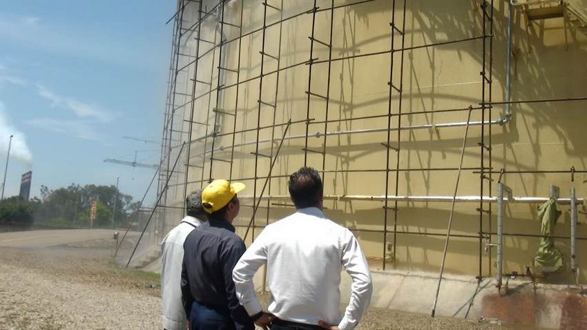 تعویض خطوط آب و فوم مخزن شماره ۱۰۱ + پایانه نفتی شمال 7